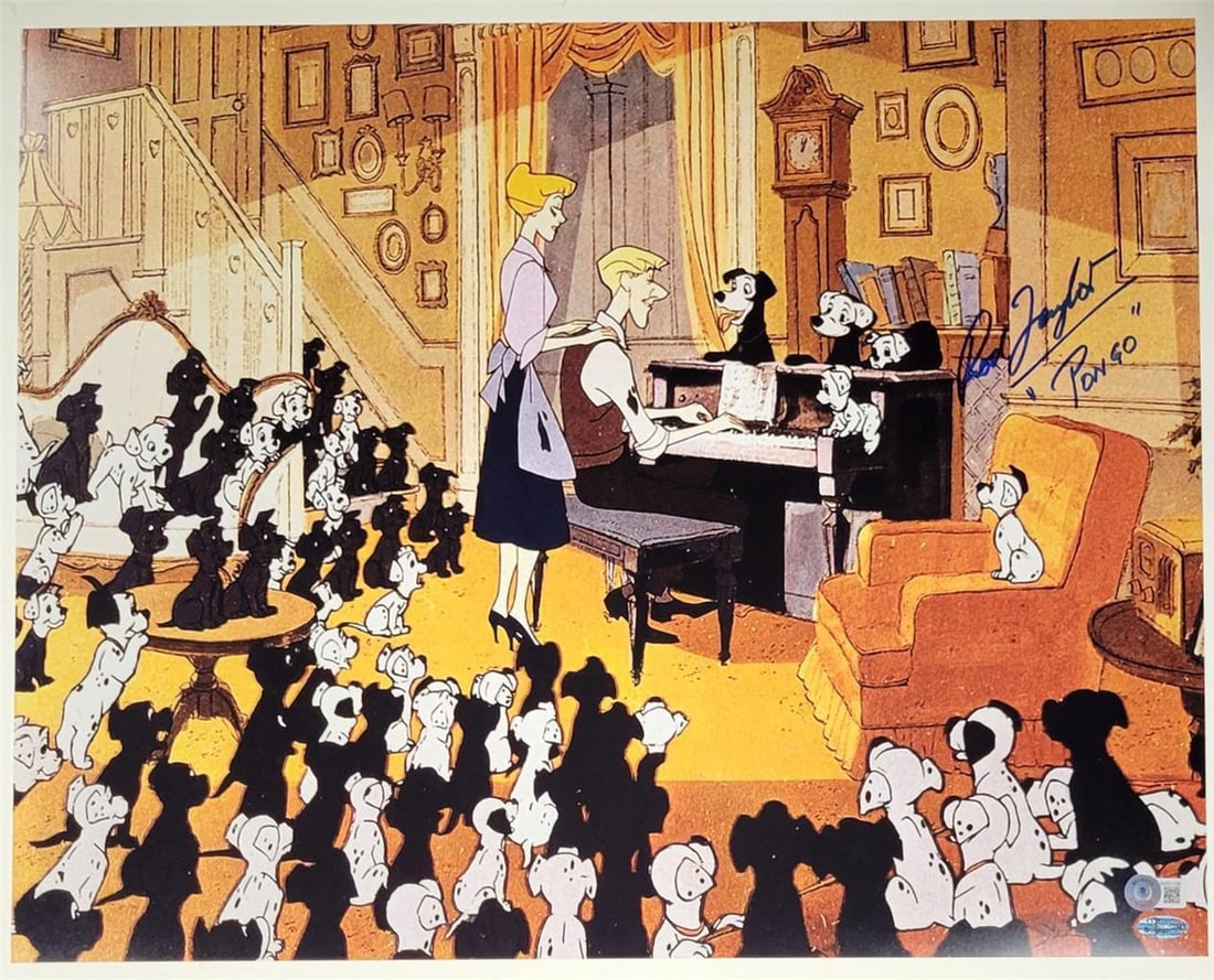 Rod Taylor Autographed Pongo 16x20 Photo from 101 Dalmatians Beckett Authenticated: Rod Taylor Autographed Pongo 16x20 Photo from 101 Dalmatians Beckett Authenticated This is an original photograph featuring Rod Taylor from the Disney movie "101 Dalmatians." The photo is signed and i