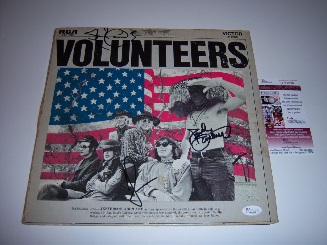Jefferson Airplane Signed Volunteers Album with Three Autographs JSA COA (1 of 2)