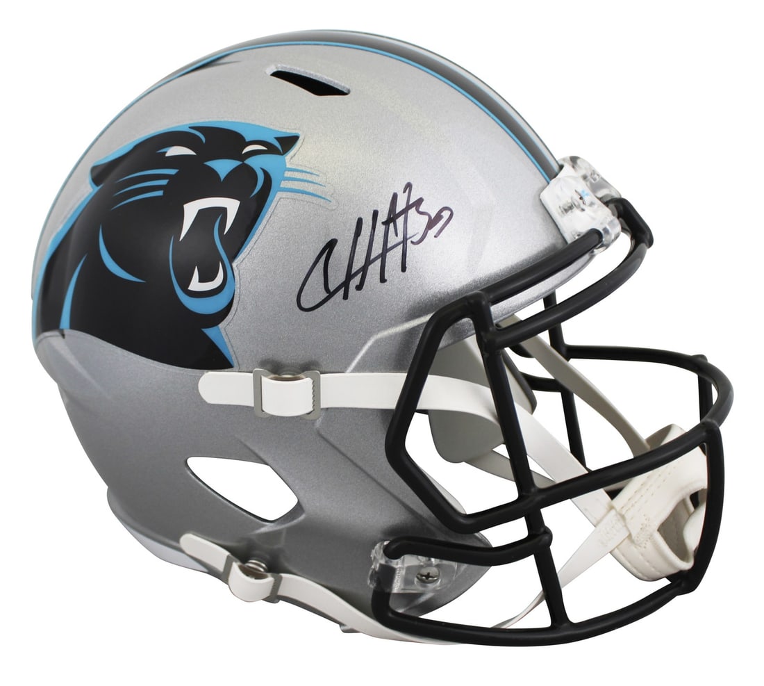 BAS Witnessed Chuba Hubbard Panthers Speed Rep Helmet Autographed (1 of 3)
