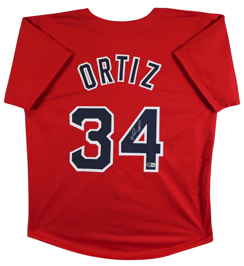 Red Pro Style Jersey Signed by David Ortiz Beckett Authenticated: Red Pro Style Jersey Signed by David Ortiz Beckett Authenticated This red pro style jersey has been personally signed by David Ortiz of the Boston Red Sox. The autograph is authenticated by Beckett Au