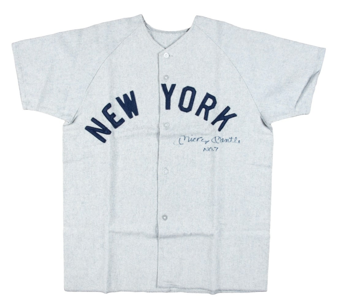 Mickey Mantle No. 7 Signed Vintage Yankees Jersey PSA Authenticated (1 of 4)
