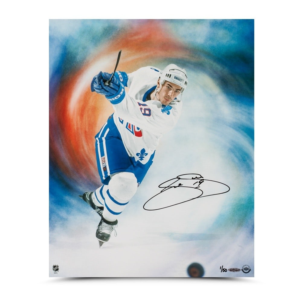 Joe Sakic Autographed 16X20 Photo Journey Quebec Nordiques Limited to 50: Joe Sakic Autographed 16X20 Photo Journey Quebec Nordiques Limited to 50 Celebrate the legacy of hockey legend Joe Sakic with this autographed 16X20 photo titled "Journey". This original piece capture