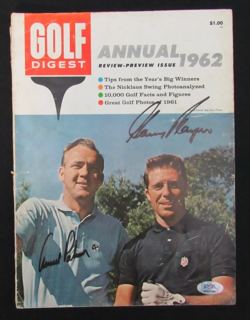 Arnold Palmer Gary Player Dual-Signed 1962 Golf Digest Magazine PSA DNA (1 of 6)