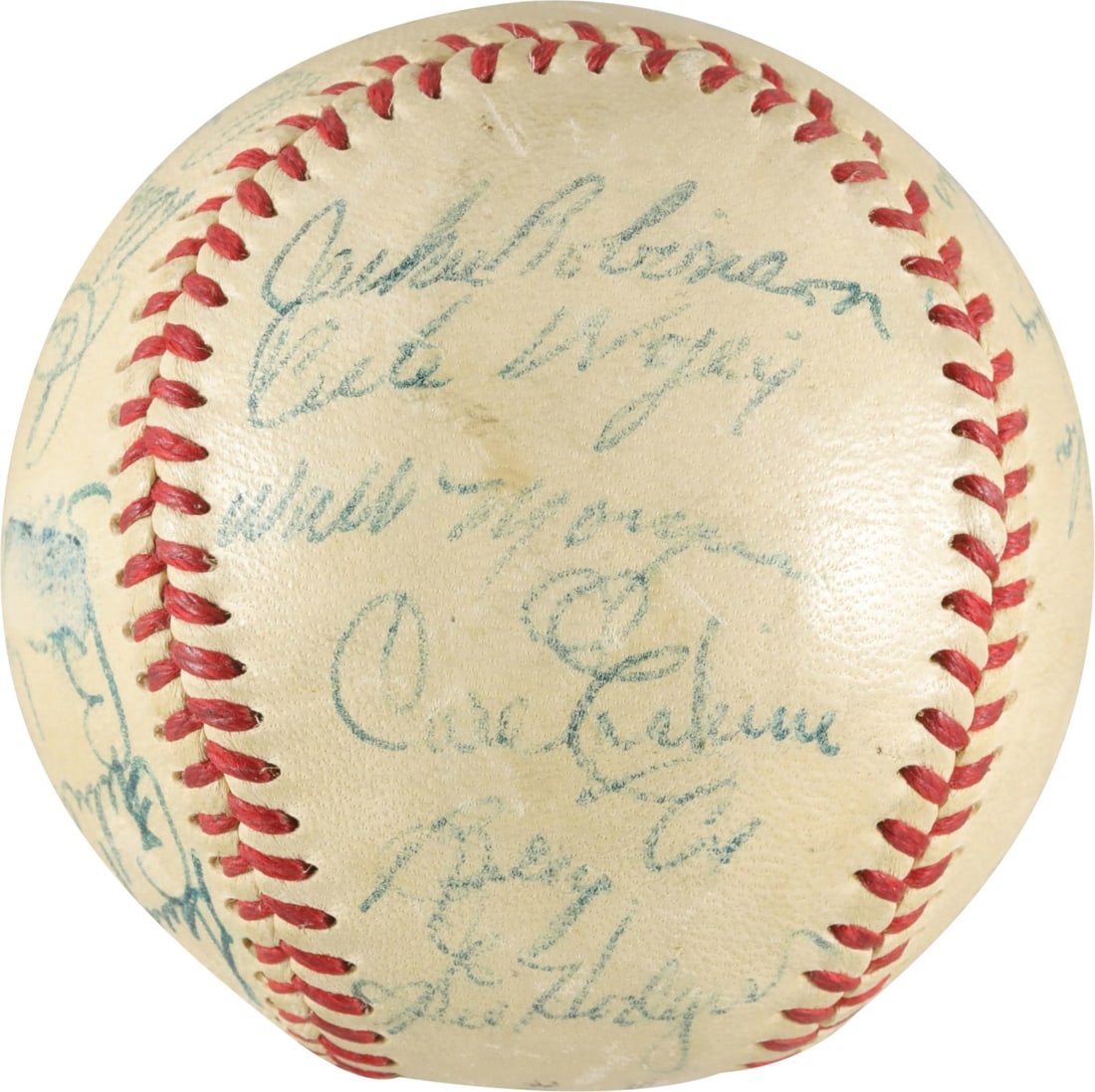 1954 Brooklyn Dodgers Team Signed Baseball with Jackie Robinson PSA DNA (1 of 7)