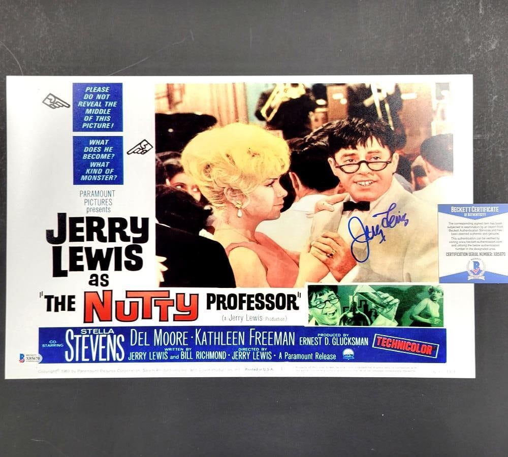 Jerry Lewis Signed Nutty Professor 11x17 Photo Beckett Authenticated: Jerry Lewis Signed Nutty Professor 11x17 Photo Beckett Authenticated This is an original photograph of the iconic movie 'Nutty Professor,' featuring a vibrant 11x17 size. The poster is signed by the l