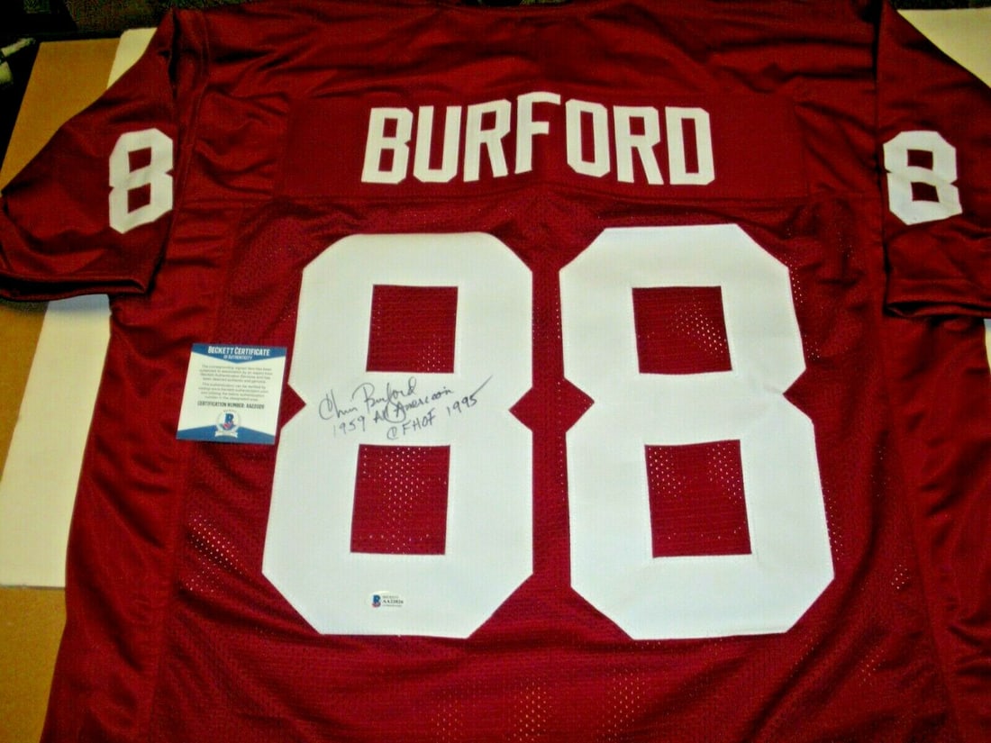Chris Burford Signed Stanford Football Jersey Beckett COA Authentic Autograph (1 of 2)