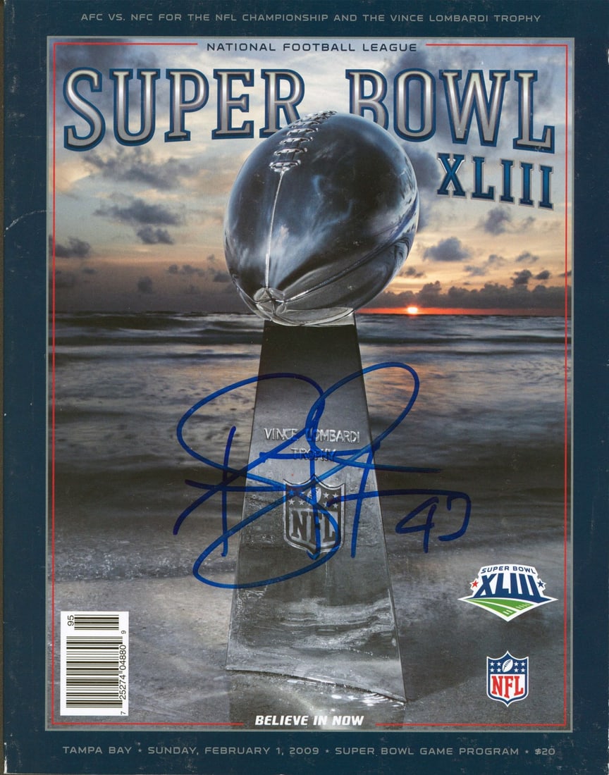 Pittsburgh Steelers Troy Polamalu Signed Super Bowl XLIII Program BAS Witnessed (1 of 2)