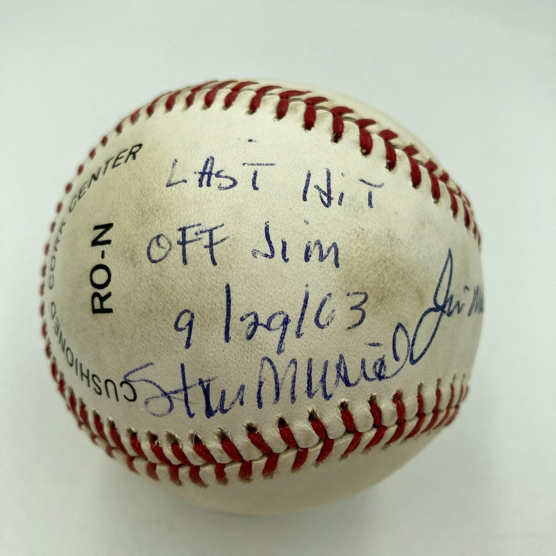 Stan Musial Jim Maloney Dual Signed Baseball PSA DNA COA: Stan Musial Jim Maloney Dual Signed Baseball PSA DNA COA This is an original signed baseball commemorating Stan Musial's last hit off Jim Maloney on September 29, 1963. The ball features both Stan Mus