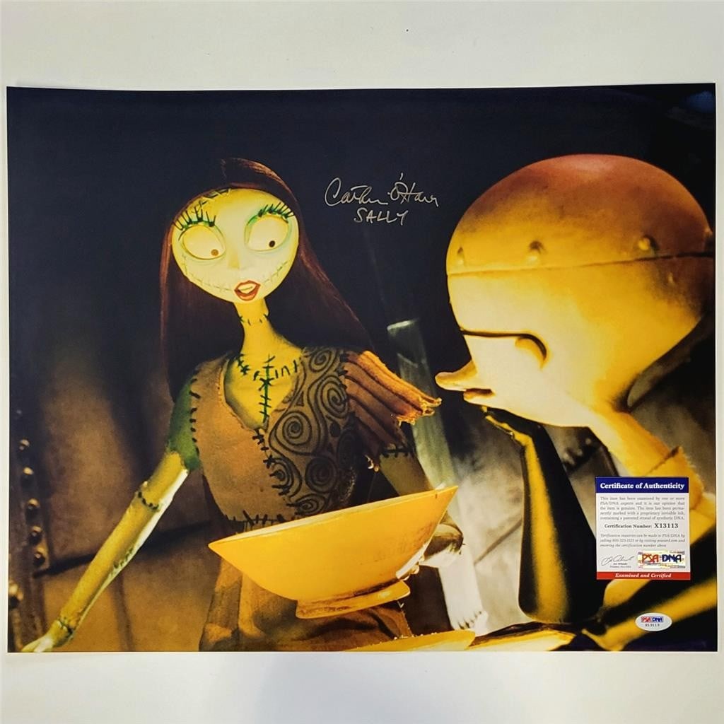 Nightmare Before Christmas 16x20 Photo Signed by Catherine O'Hara as Sally PSA: Nightmare Before Christmas 16x20 Photo Signed by Catherine O'Hara as Sally PSA This is an original 16x20 photograph from the movie The Nightmare Before Christmas, signed by Catherine O'Hara, who portr