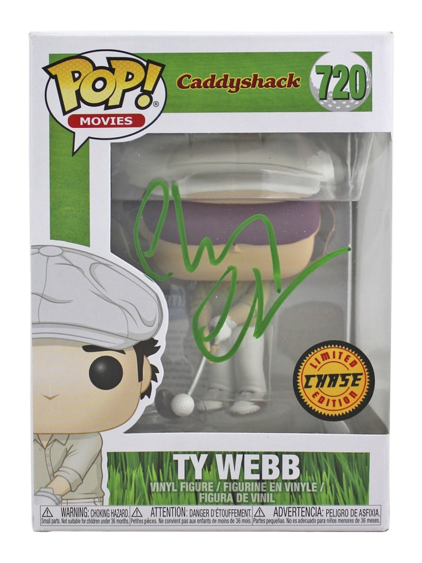 Chevy Chase Signed Caddyshack LE Blindfold Variant Funko Pop BAS: Chevy Chase Signed Caddyshack LE Blindfold Variant Funko Pop BAS This Limited Edition Blindfold Variant Funko Pop Vinyl Figure features Ty Webb from the classic film Caddyshack, personally signed by C