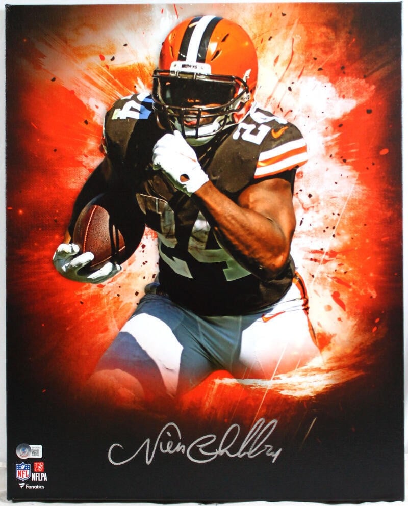 Framed 16x20 Canvas Signed by Nick Chubb Beckett Authenticated Cleveland Browns (1 of 6)
