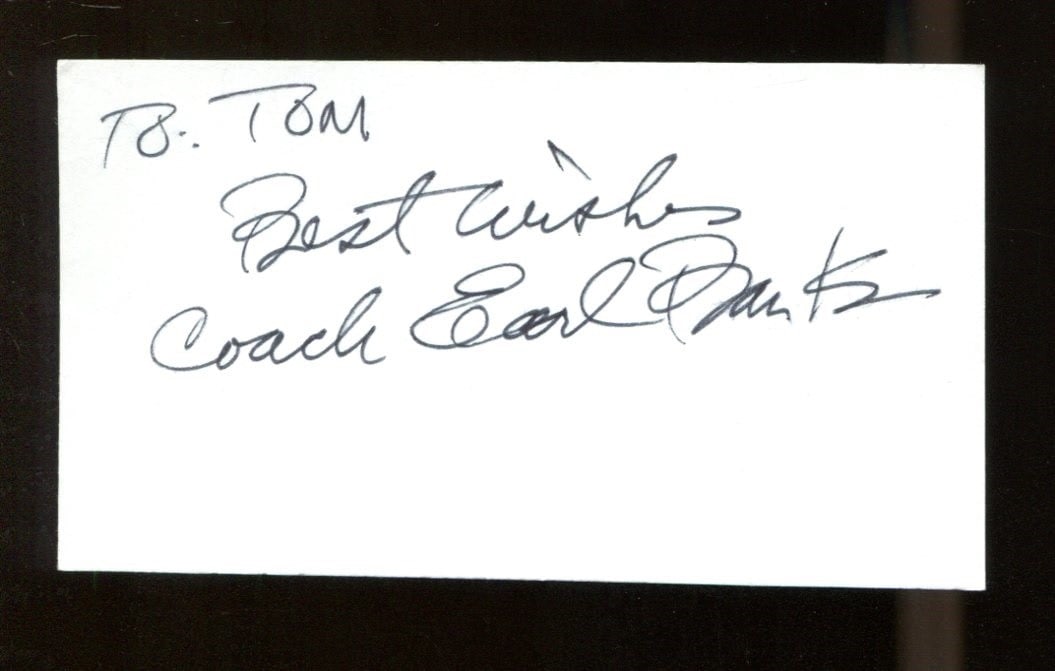 Earl Banks Rare Signed 3x5 Index Card CFHOF Morgan State (1 of 2)