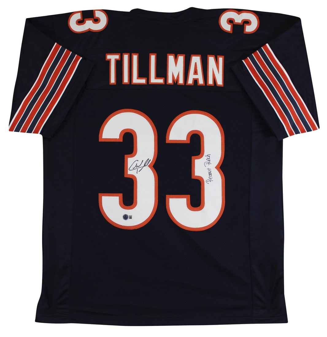 Charles Tillman Signed Navy Pro Jersey with Peanut Punch Inscription BAS Authenticated (1 of 3)