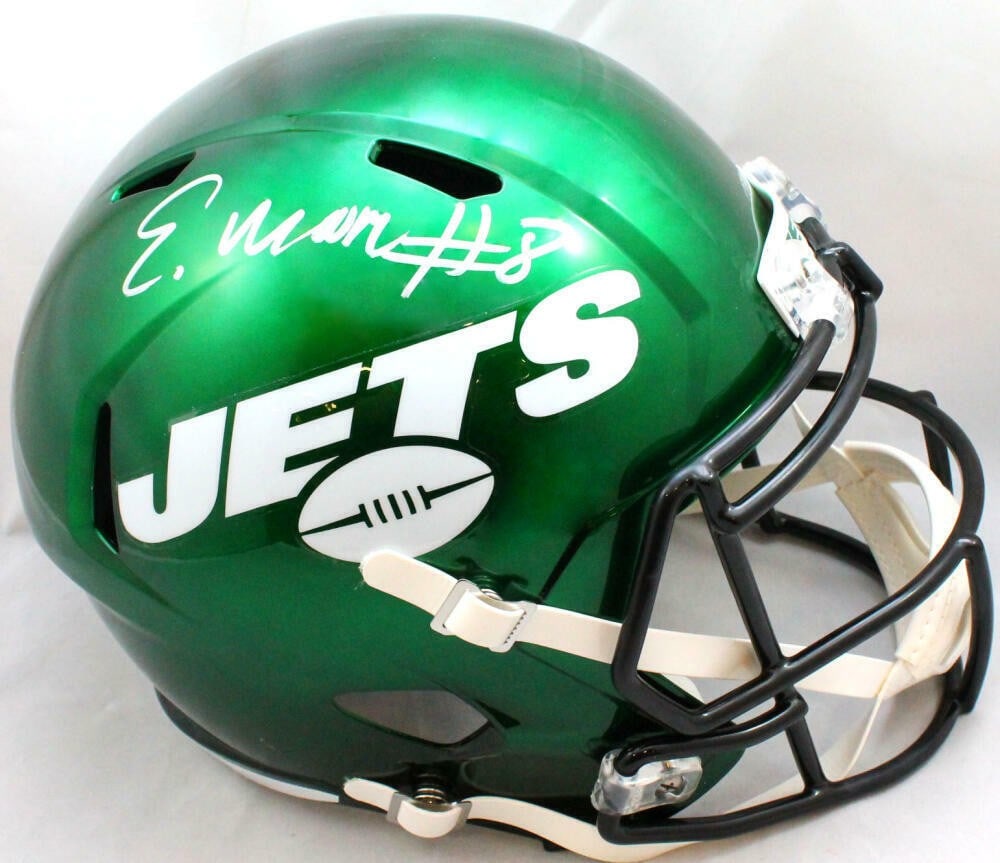 Elijah Moore Signed New York Jets Full Size Helmet Beckett Authenticated Silver (1 of 5)