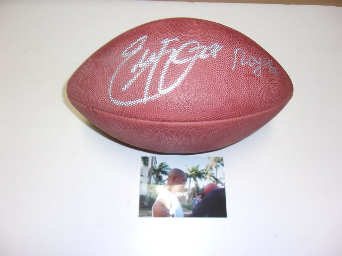 Official Football Signed by Eddie George with COA Tennessee Titans ROY 96 (1 of 1)