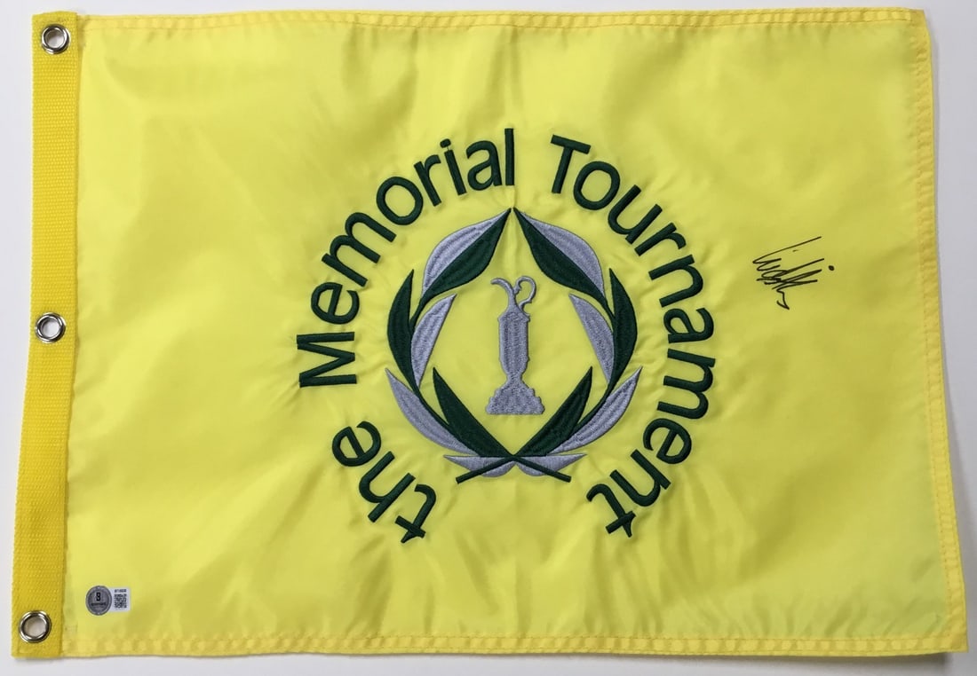 Ludvig Aberg Signed Memorial Tournament Flag Beckett Authenticated (1 of 4)