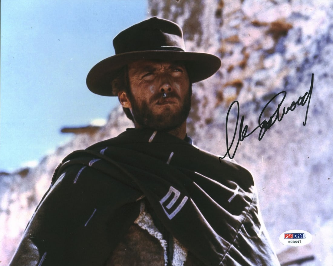 Clint Eastwood Signed 8x10 Photo Gem Mint 10 BAS Authenticated: Clint Eastwood Signed 8x10 Photo Gem Mint 10 BAS Authenticated This stunning 8x10 photo features a bold autograph by the legendary Clint Eastwood, known for his iconic role in "The Good, the Bad and t