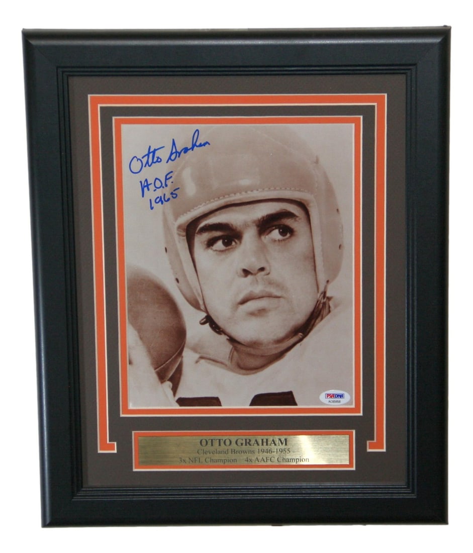 Framed 8x10 Photo Signed by Otto Graham Cleveland Browns PSA Authenticated (1 of 4)