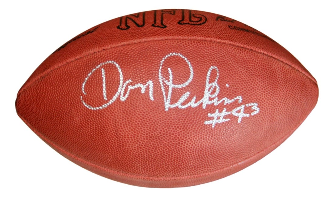 Dallas Cowboys NFL Leather Ball Signed by Don Perkins Beckett Authenticated (1 of 3)