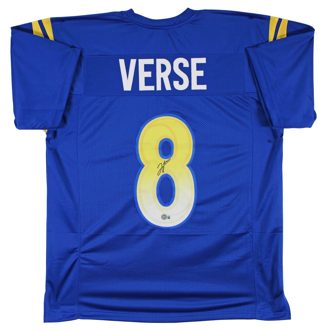 Jared Verse Signed Blue Pro Style Jersey BAS Authenticated Los Angeles Rams: Jared Verse Signed Blue Pro Style Jersey BAS Authenticated Los Angeles Rams This authentic blue pro-style jersey has been personally signed by Jared Verse of the Los Angeles Rams. The jersey is origin