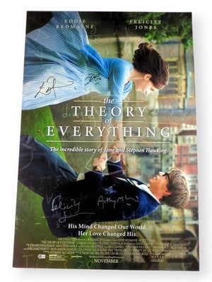 27X40 The Theory of Everything movie poster signed by 4 BAS authenticated (1 of 3)