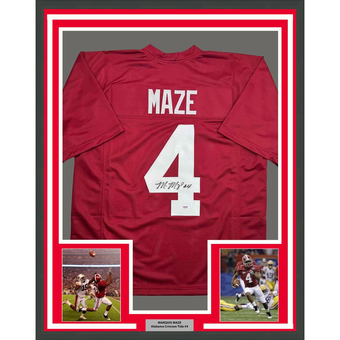 Marquis Maze Alabama Crimson Tide framed signed jersey 35x39 PSA COA (1 of 2)