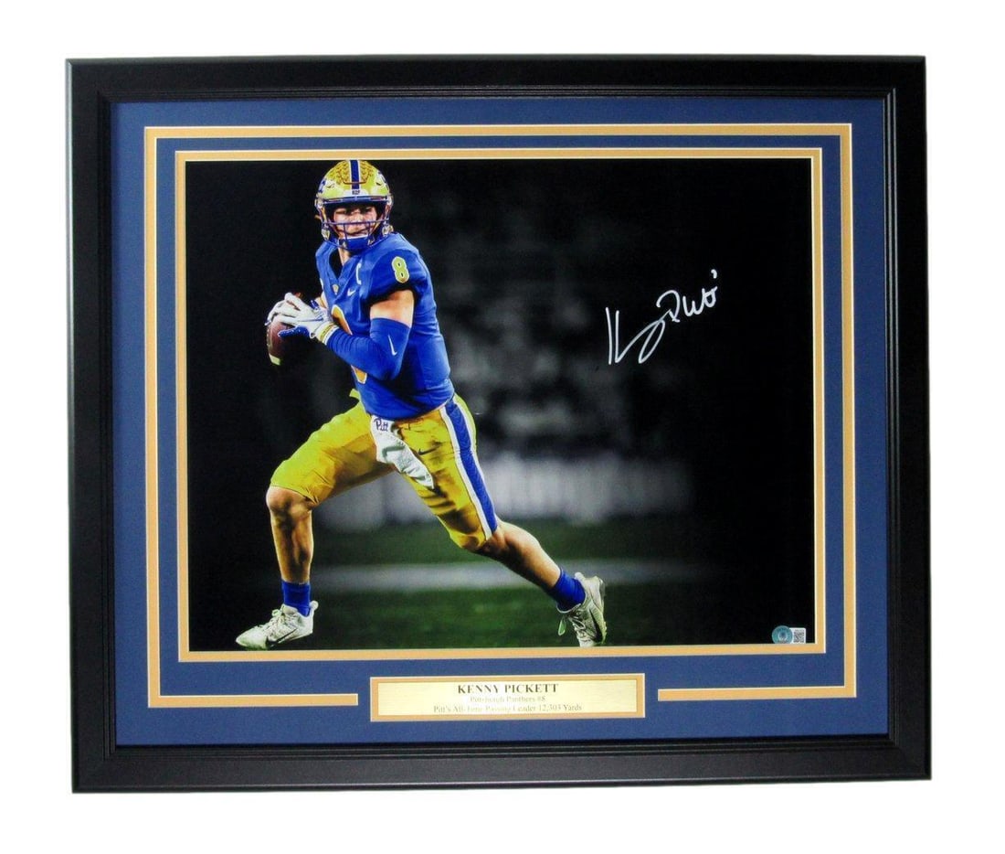 Kenny Pickett Autographed 16x20 Framed Photo University of Pittsburgh BAS Beckett (1 of 4)