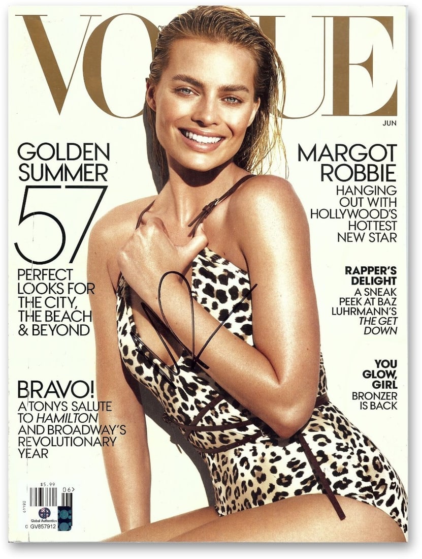 Margot Robbie Signed Vogue Magazine with Global Authentics Authentication (1 of 2)