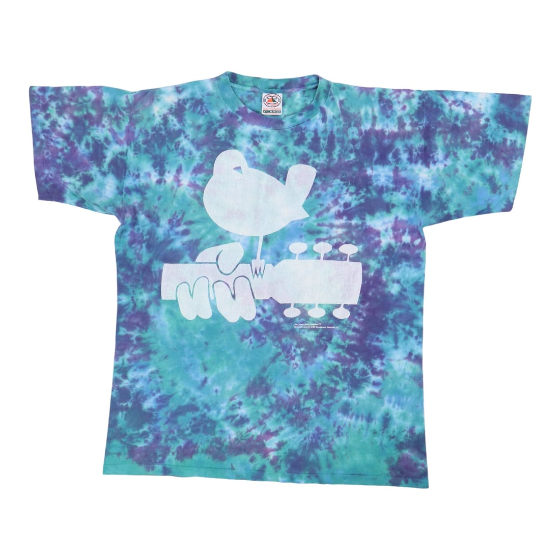 Vintage 1994 Woodstock Tie Dye Cotton Concert T-Shirt Blue: Vintage 1994 Woodstock Tie Dye Cotton Concert T-Shirt Blue This is an original vintage 1994 Woodstock Concert tie-dye shirt featuring front and back graphics. Made from 100% cotton, the shirt comes in