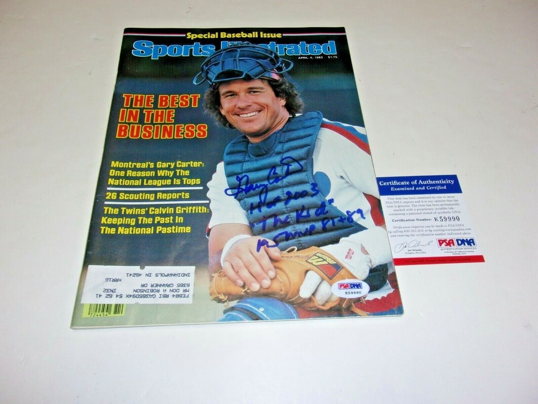Sports Illustrated Magazine Signed by Gary Carter with PSA DNA Authentication (1 of 1)