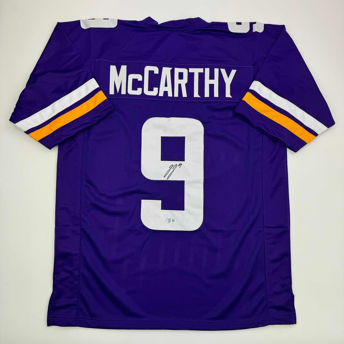 J.J. McCarthy Autographed Minnesota Vikings Purple Jersey Beckett COA (1 of 4)