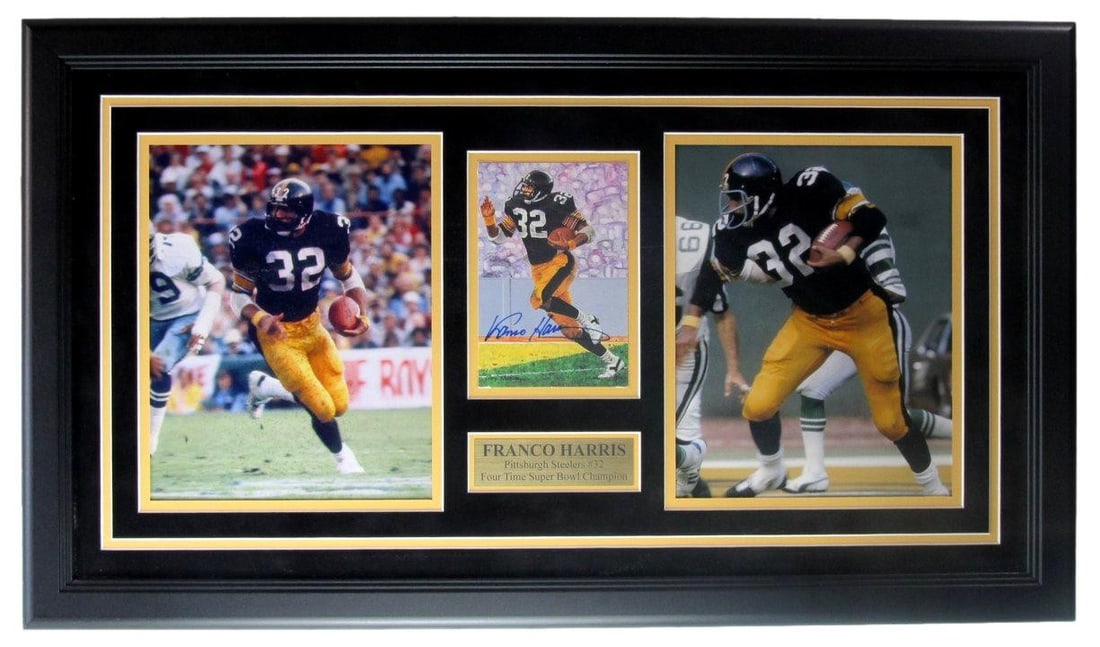 Framed Franco Harris Signed Steelers Photo Collage With PSA DNA Authentication (1 of 4)