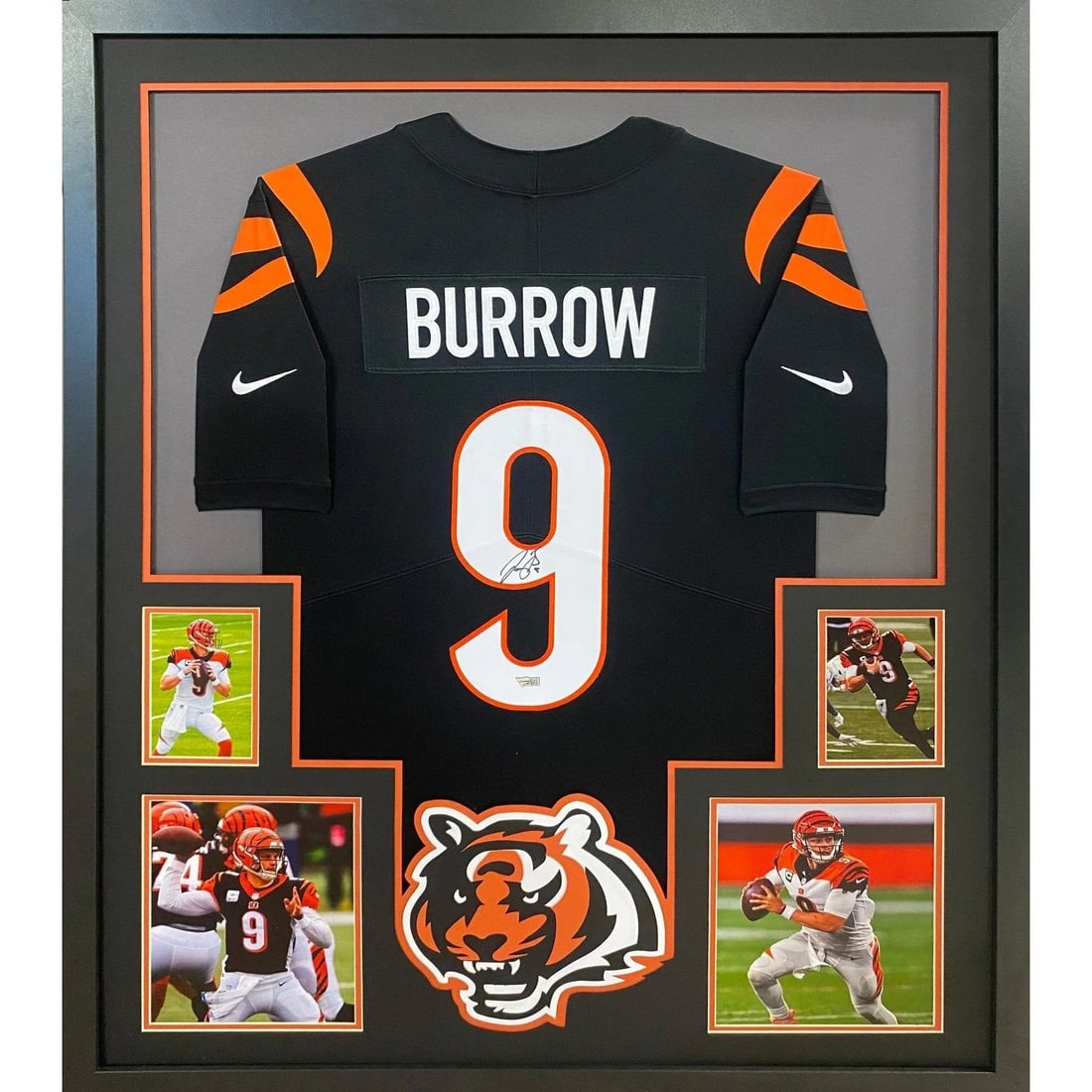 Joe Burrow Autographed Framed Jersey Cincinnati Bengals Fanatics Certified: Joe Burrow Autographed Framed Jersey Cincinnati Bengals Fanatics Certified Showcase your team pride with this autographed Joe Burrow framed jersey, featuring the Cincinnati Bengals' iconic black desig