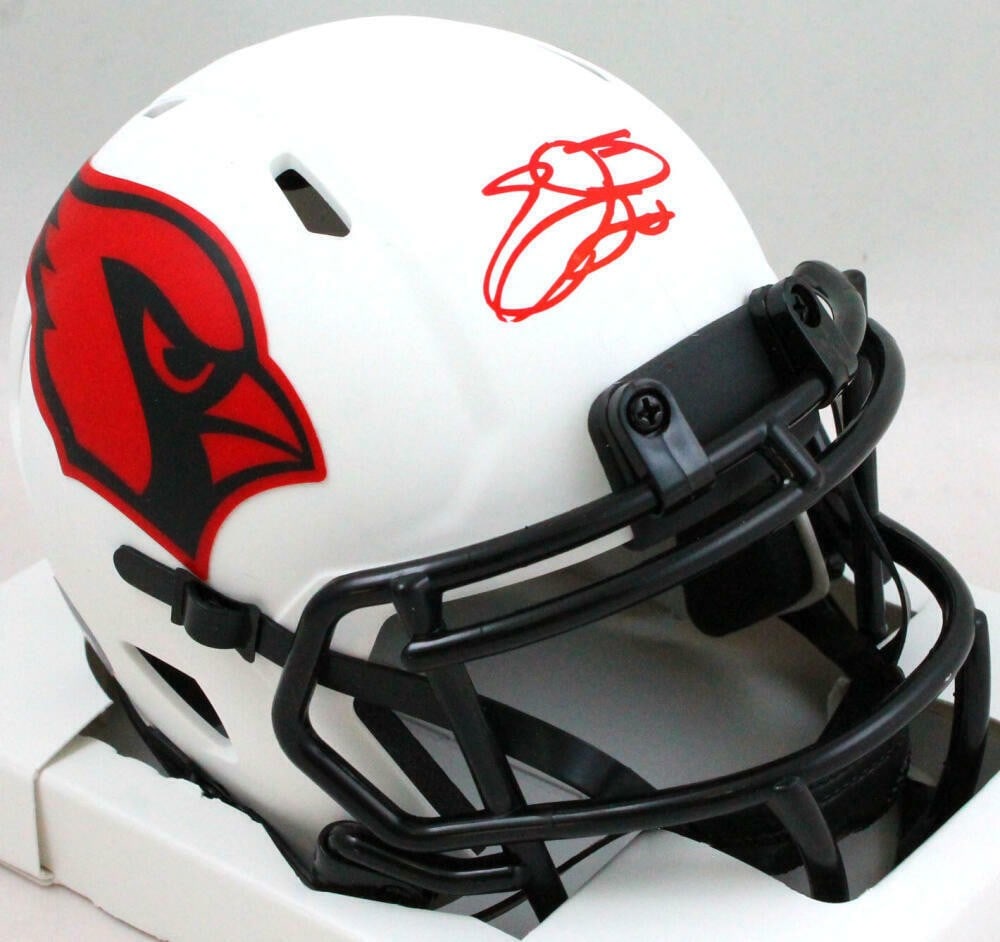 Emmitt Smith Autographed Arizona Cardinals Mini Helmet Beckett Certified: Emmitt Smith Autographed Arizona Cardinals Mini Helmet Beckett Certified This Emmitt Smith autographed mini helmet is a striking piece for any football enthusiast. Featuring the iconic Lunar Speed des