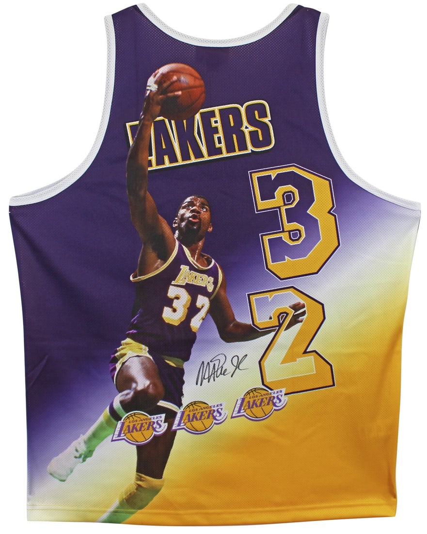 Magic Johnson Signed Lakers Jersey Mitchell & Ness BAS Witnessed (1 of 5)