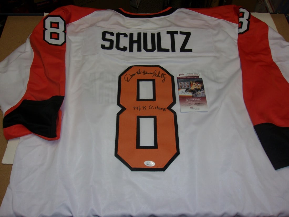 Signed Philadelphia Flyers 1975-76 Champions White Jersey With JSA COA (1 of 2)