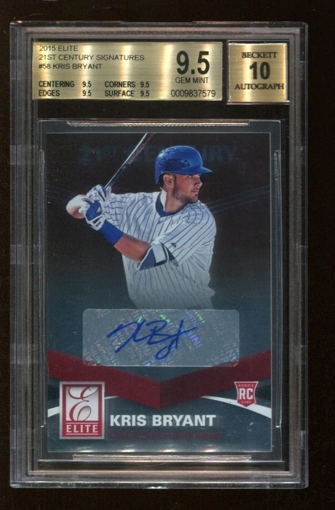2015 Panini Elite 21st Century Kris Bryant Rookie Card Signed BGS 9.5 (1 of 2)
