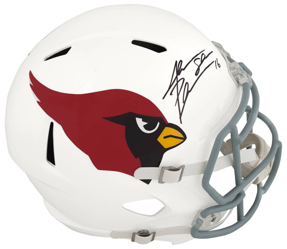 Jake Plummer Signed Arizona Cardinals Helmet with Snake Inscription: Jake Plummer Signed Arizona Cardinals Helmet with Snake Inscription This is a Jake Plummer signed Arizona Cardinals Riddell full-size speed replica helmet featuring the inscription 'Snake'. The helmet