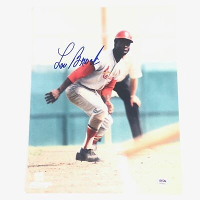 Lou Brock PSA DNA signed Cardinals 11x14 photo (1 of 4)