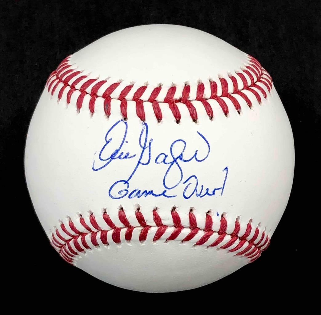 Eric Gagne Signed MLB Baseball with Game Over Inscription Beckett Witness (1 of 4)