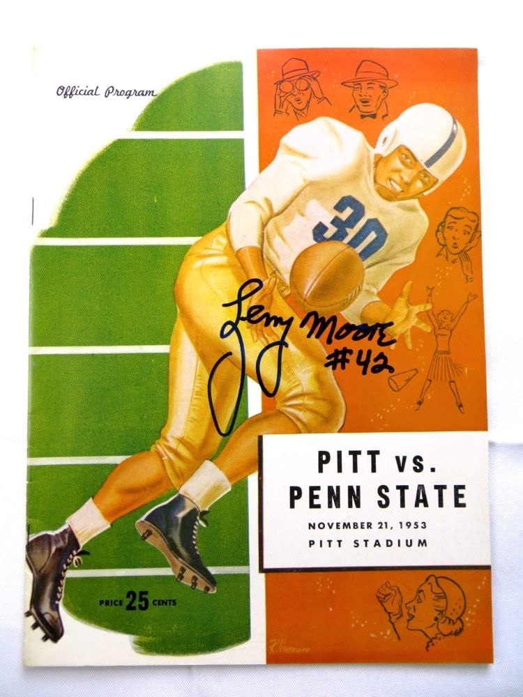 1953 Penn State vs Pitt Football Program Signed by Lenny Moore JSA Authenticated (1 of 4)