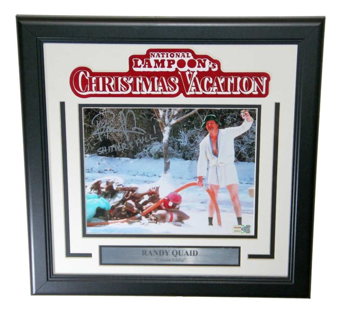 Framed 10x8 Photograph Signed by Randy Quaid Christmas Vacation TRISTAR Authenticated: Framed 10x8 Photograph Signed by Randy Quaid Christmas Vacation TRISTAR Authenticated This framed 10x8 photograph features a genuine signature from Randy Quaid as Cousin Eddie in "National Lampoon's C