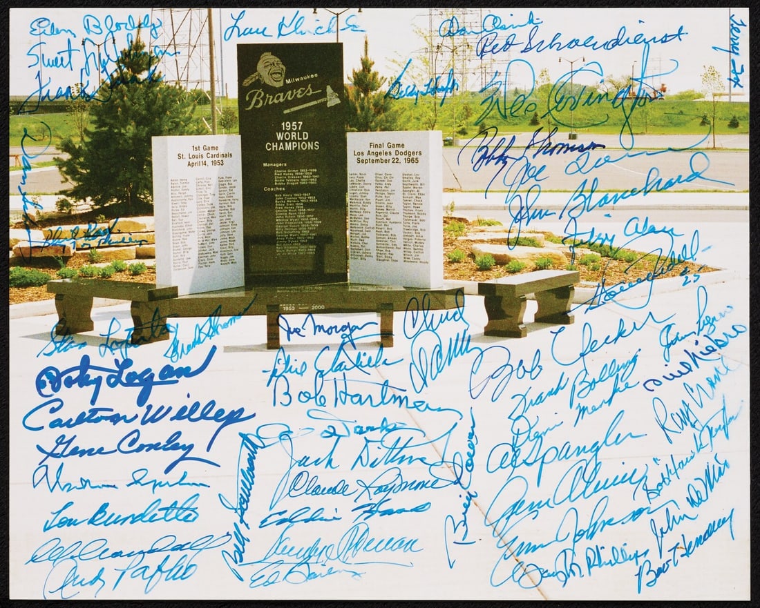 Milwaukee Braves 8x10 Photo Signed by 50 Players Beckett COA (1 of 2)
