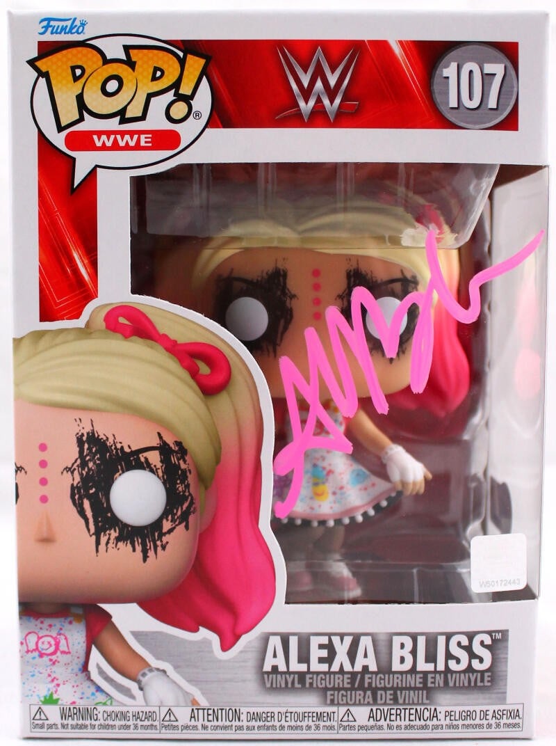 Funko Pop Alexa Bliss Signed Vinyl Figure Beckett Hologram Authenticated: Funko Pop Alexa Bliss Signed Vinyl Figure Beckett Hologram Authenticated This is a pre-owned Funko vinyl figure from the Funko Pop! Pez series, featuring Alexa Bliss. The figurine is autographed and i