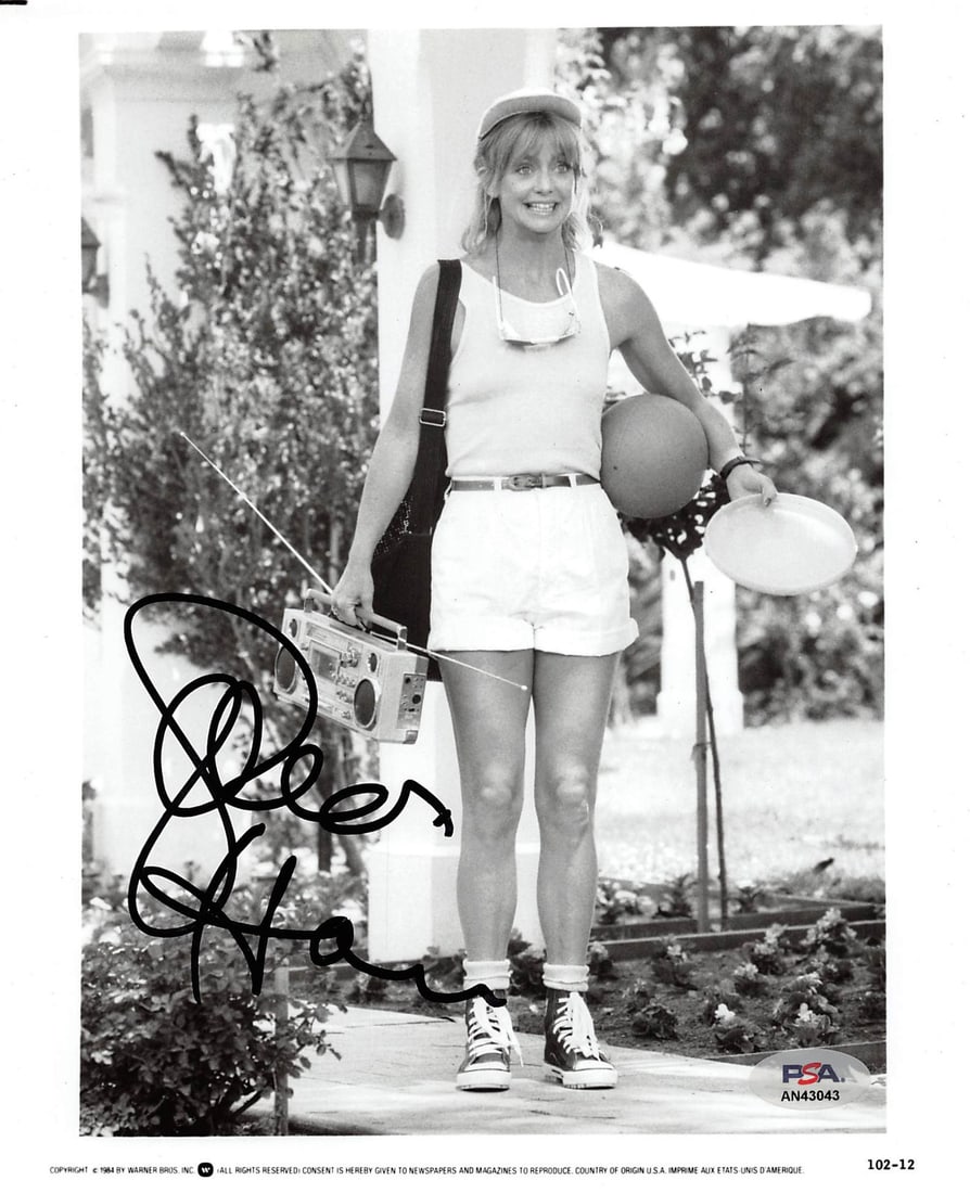 Goldie Hawn Overboard 8x10 Signed Photo PSA DNA Certified: Goldie Hawn Overboard 8x10 Signed Photo PSA DNA Certified This 8x10 photograph features a genuine autograph from Goldie Hawn, known for her role in the film Overboard. The signature has been authentic