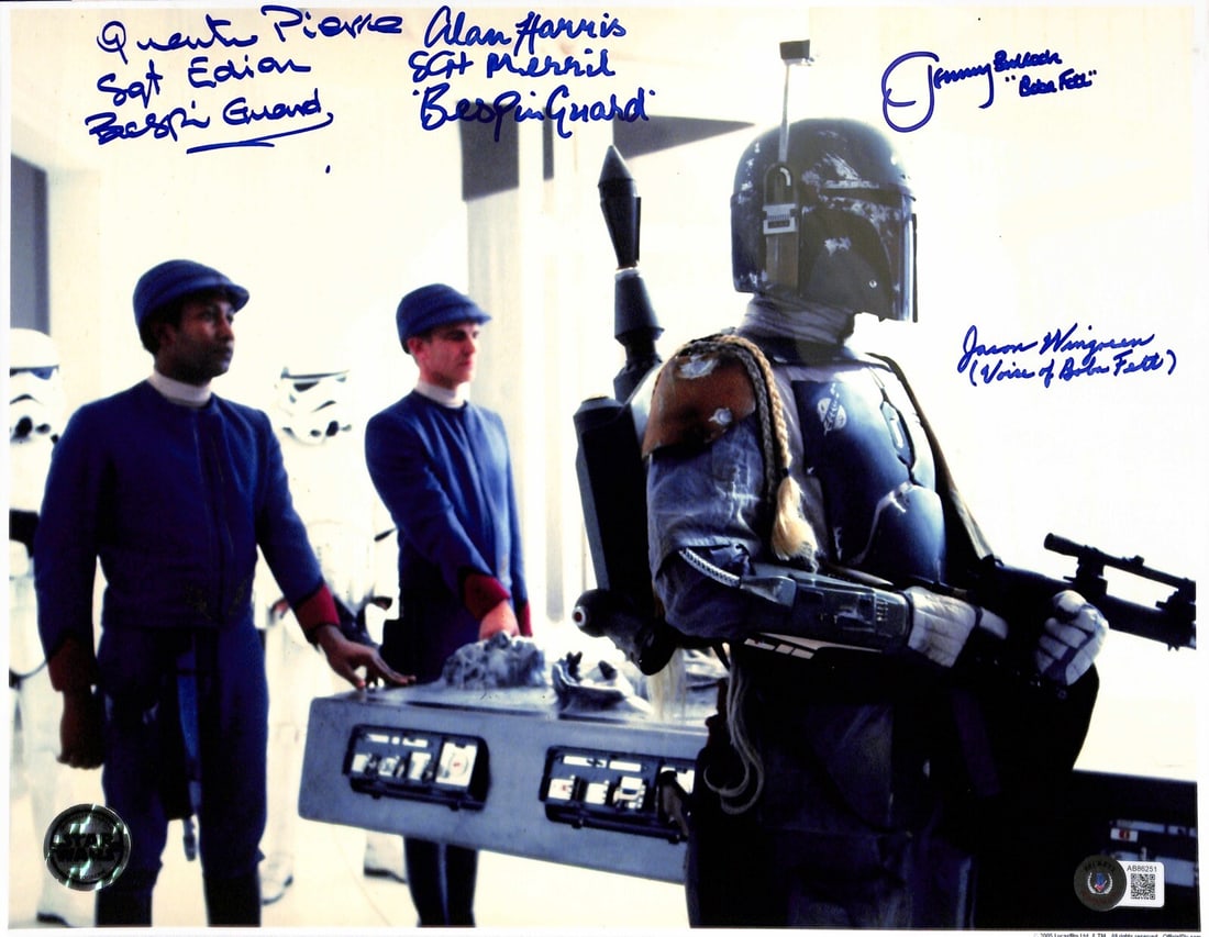 Star Wars Empire Strikes Back Cast Signed 11x14 Photo with Beckett LOA: Star Wars Empire Strikes Back Cast Signed 11x14 Photo with Beckett LOA Celebrate the legacy of the Star Wars franchise with this autographed 11x14 color photograph from the iconic film, Empire Strikes