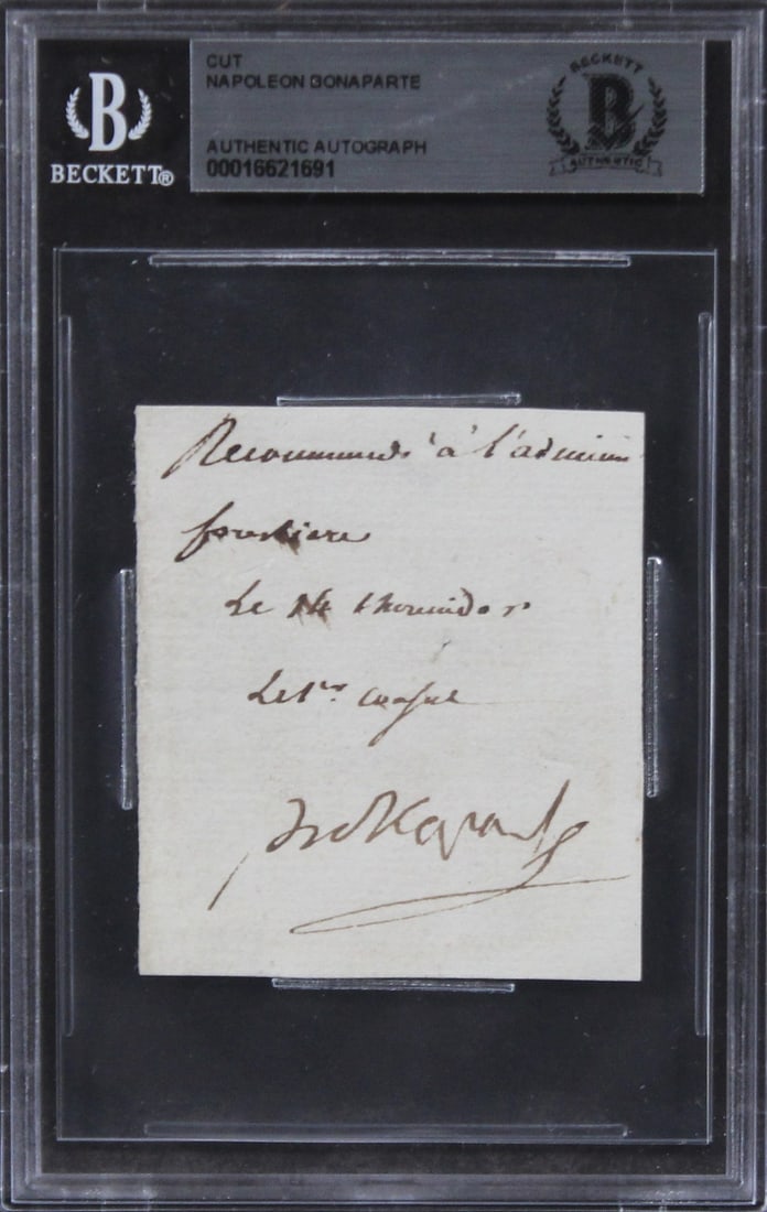 Napoleon Bonaparte Signed Cut Signature Beckett Authenticated Encapsulated 2.15x2.35 (1 of 2)