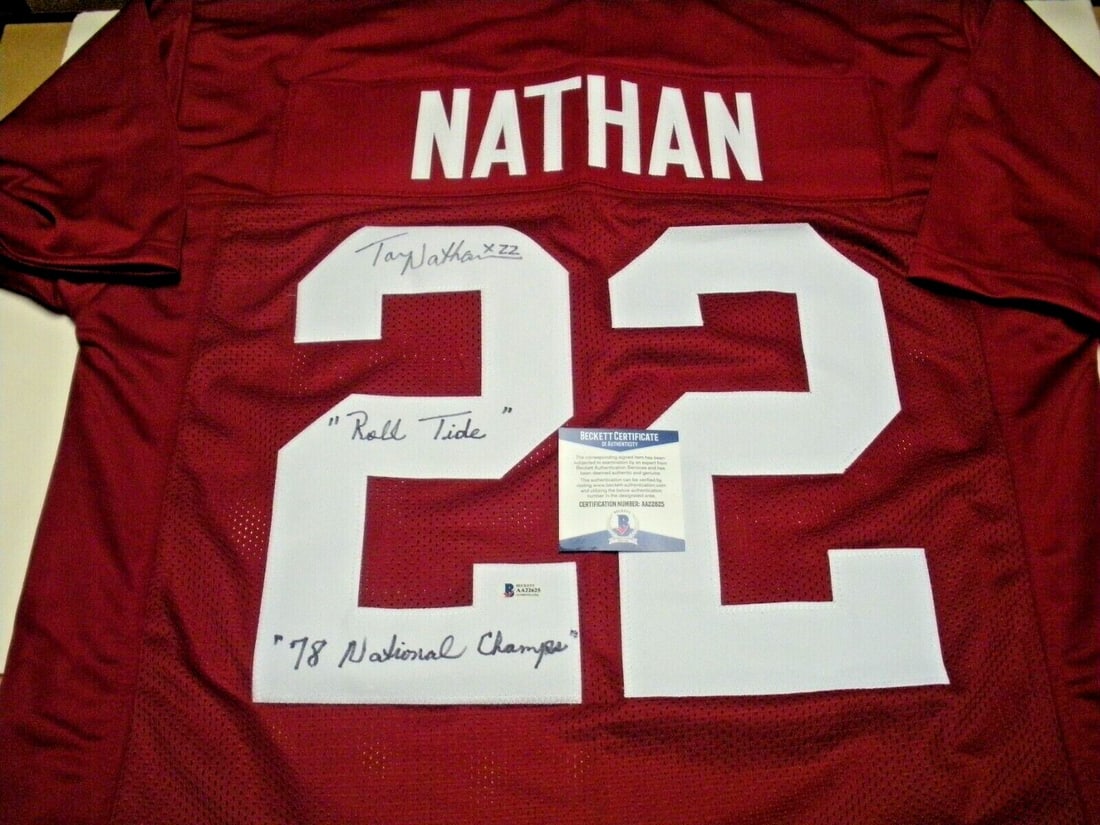 Signed Tony Nathan Jersey Alabama 1978 Champions Beckett COA (1 of 2)