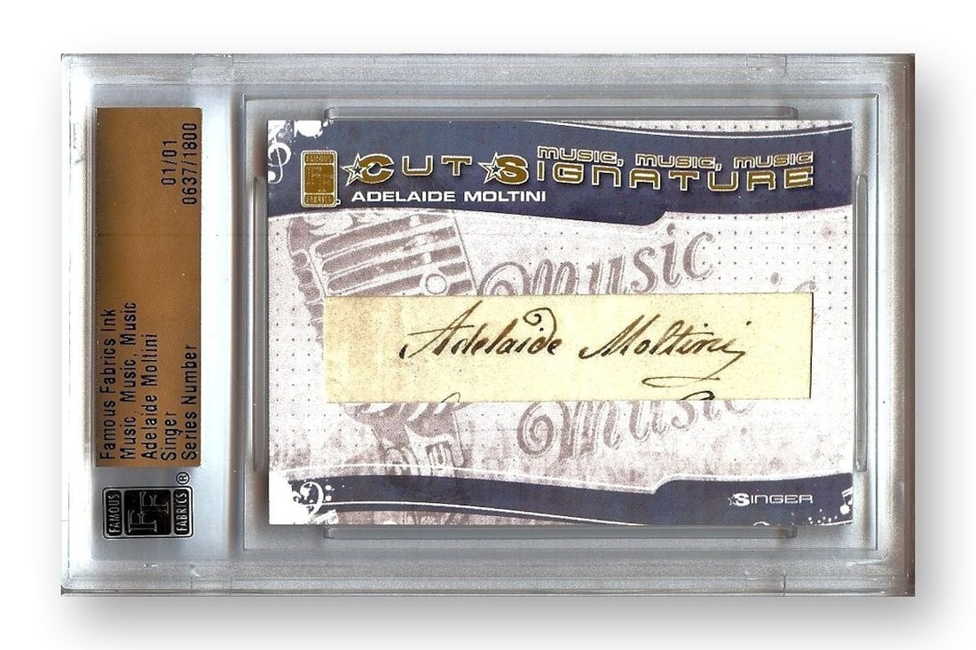 Adelaide Moltini 1/1 Autographed Cut Signature by Famous Fabrics (1 of 2)
