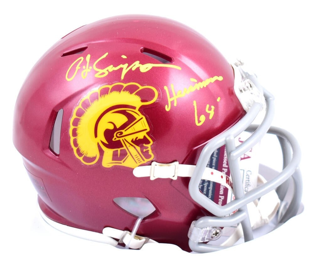 O.J. Simpson Signed USC Mini Helmet Heisman 68 JSA Authenticated (1 of 9)
